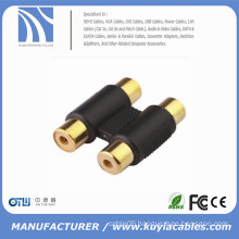 gold plated 2 RCA Phono Audio Stereo Coupler RCA female to RCA female coupler